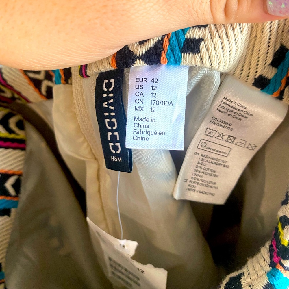 H&M Tribal Woven Aztec Tapestry Bohemian Mini Skirt - Picture 3 of 4